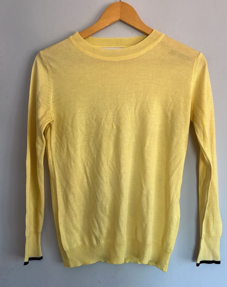 Yellow Long Sleeve Knit Top