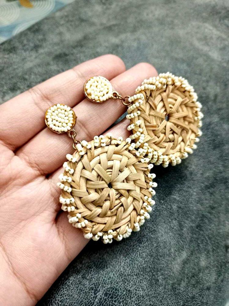 Woven Raffia Earrings