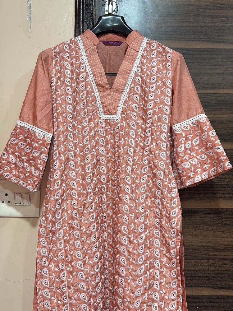 Peach Floral Kurti