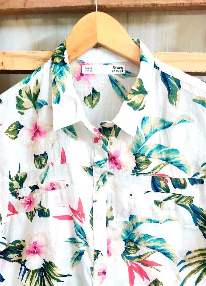 Multicolour cotton shirt size-34