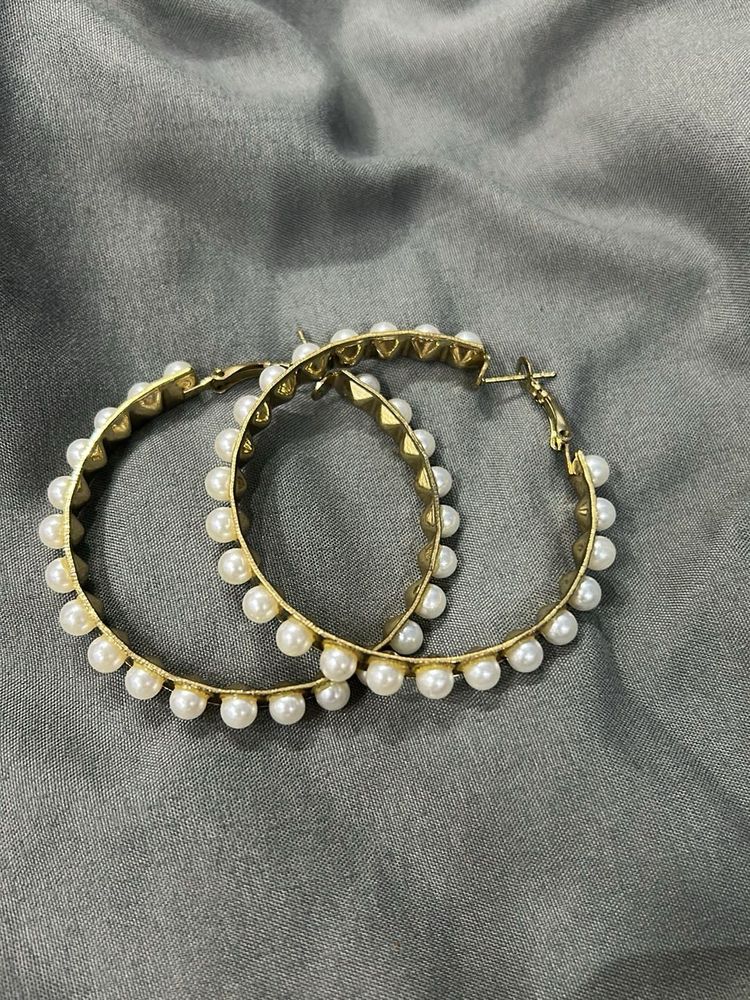 Pearl Hoop Earrings