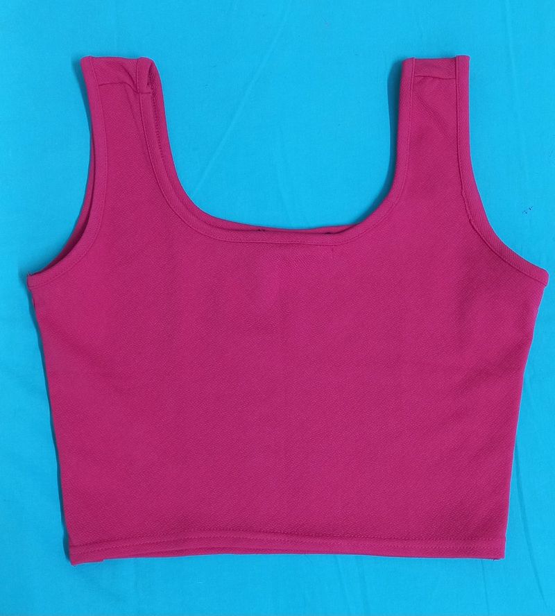 Pink Sleeveless Crop Top 💟