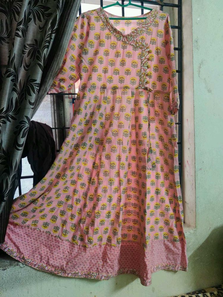 Pink Floral Print Kurta
