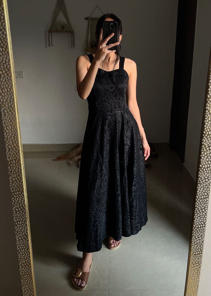 JACQUARD CORSET BUSTIER  MIDI DRESS