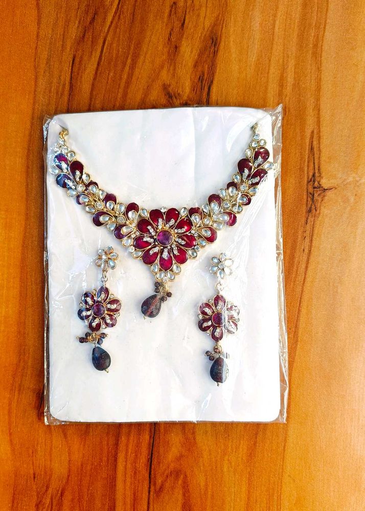 Brand New Artificial Stone Studded Jewellery Set.