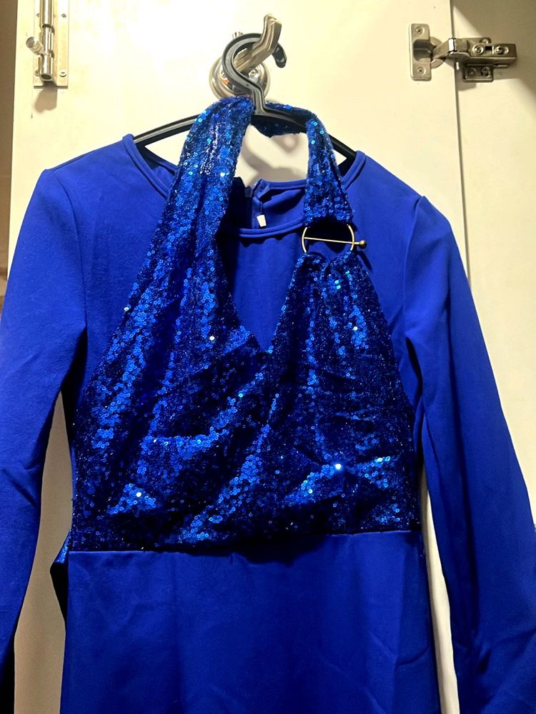 Blue Sequin Party Dress