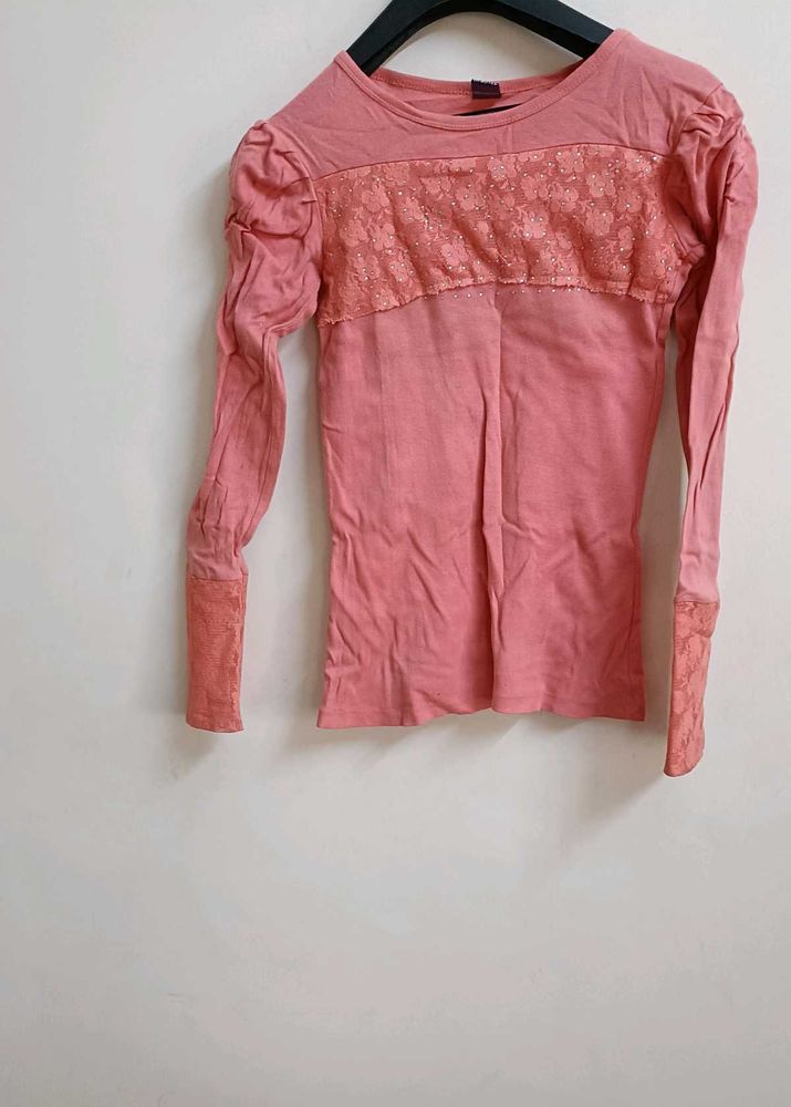 Cute Pink Long Sleeve Top