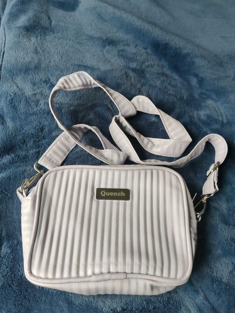 Cute Striped Pattern Lavender Sling Bag