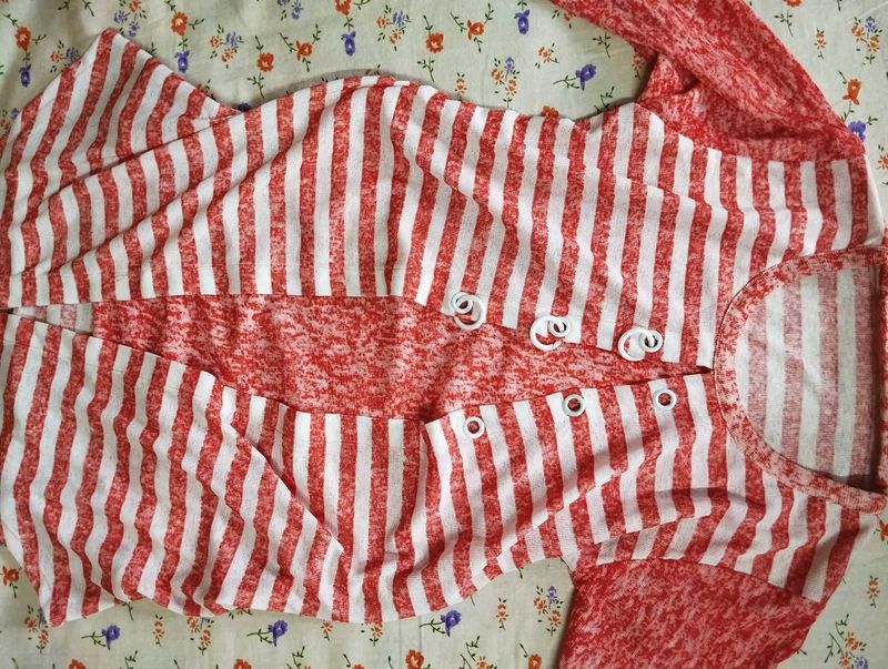 Pink and White Striped Top