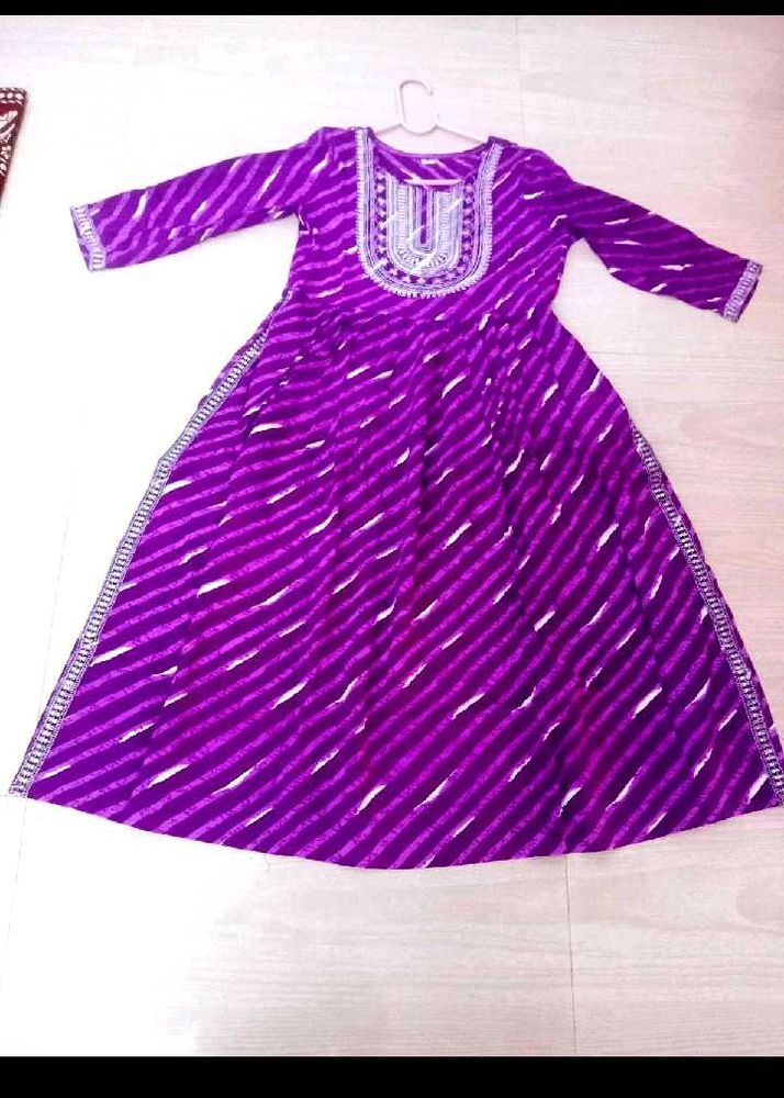 New Purple Cotton Nyaracut Kurti..