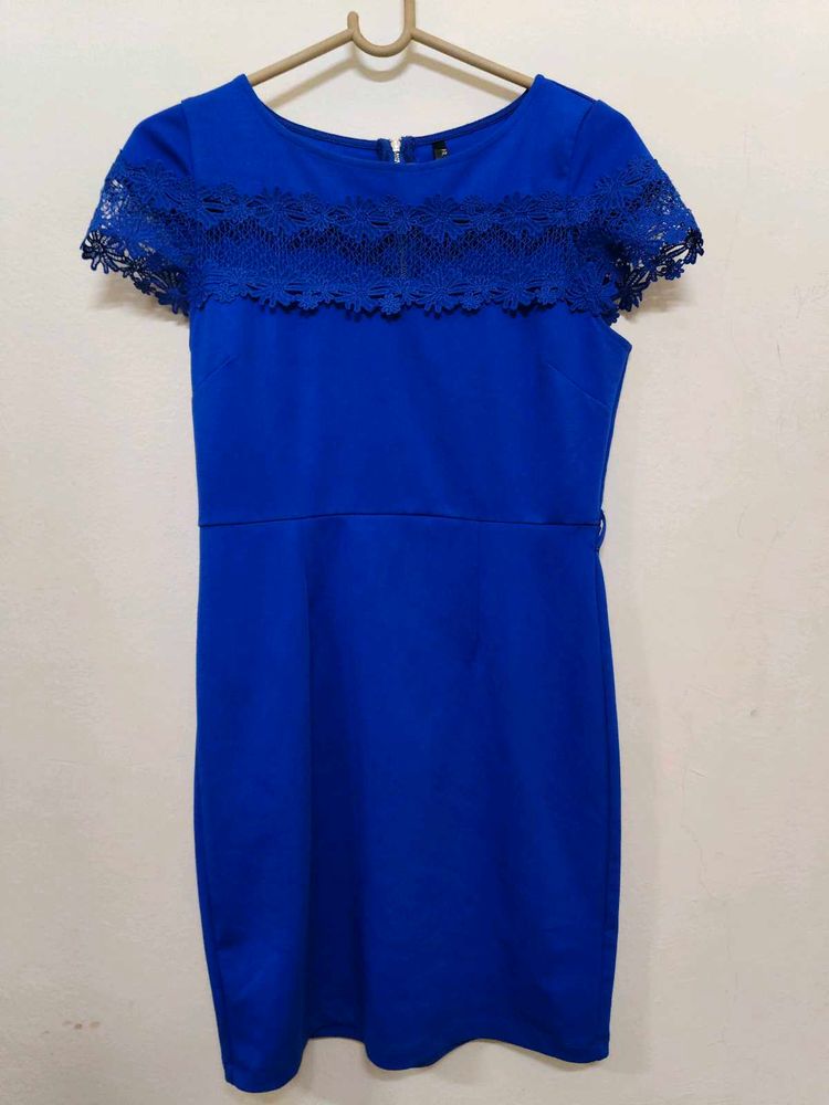 Royal Blue Lace Sheath Dress