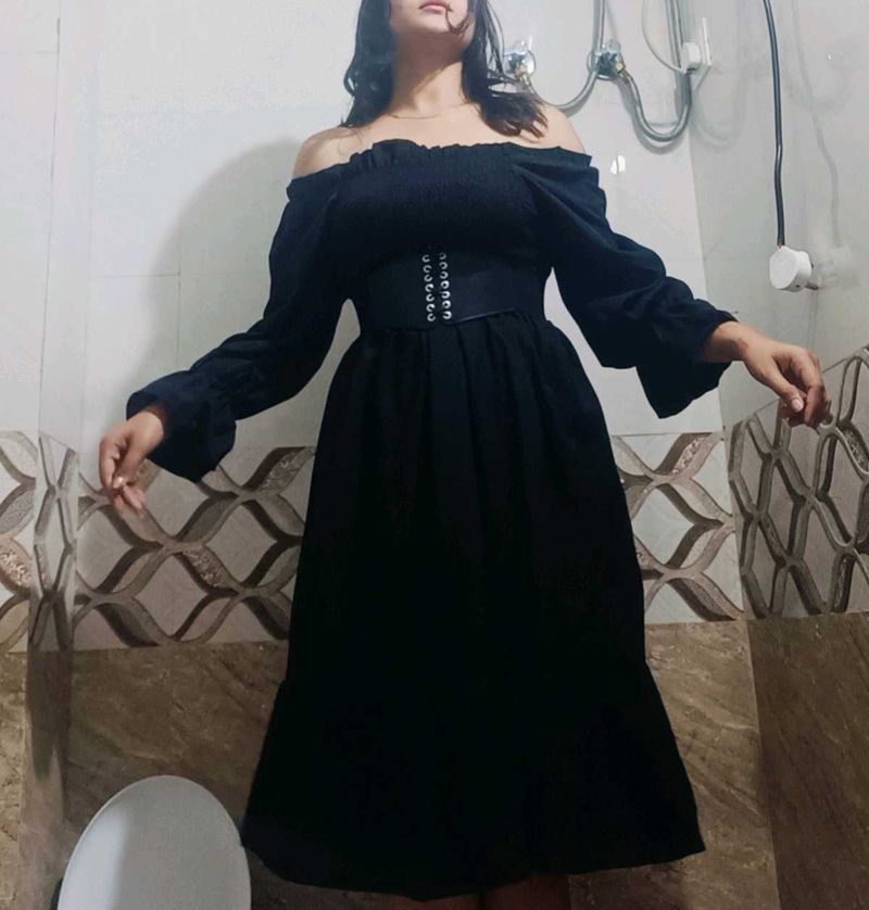 Black Off-Shoulder Dress ♠️