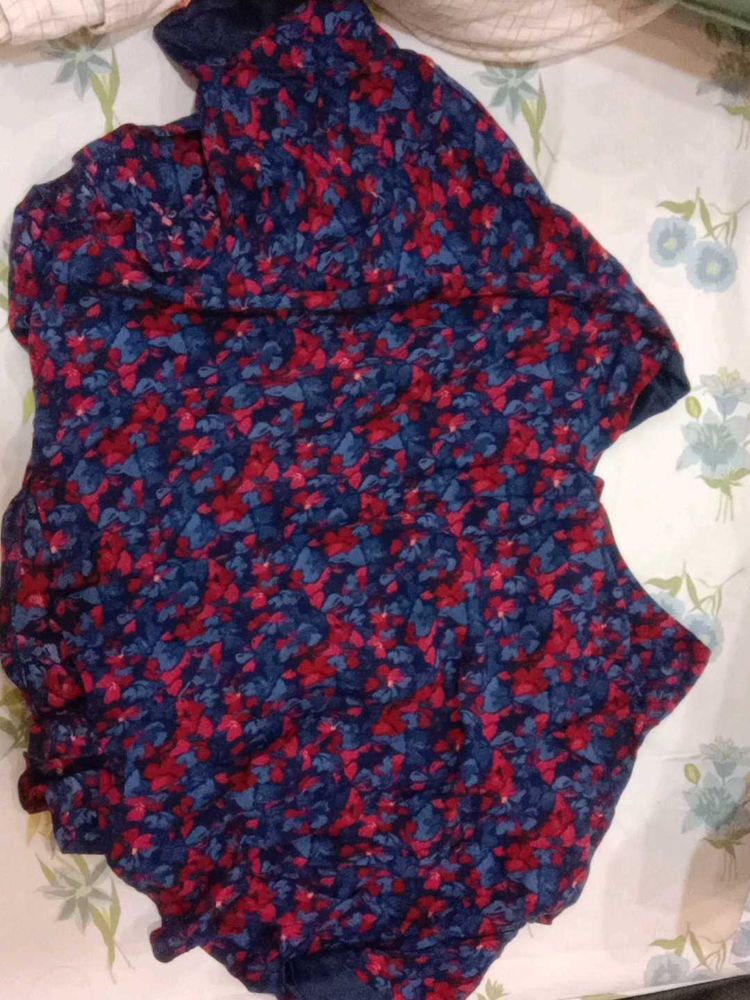 Bright Navy Blue and Red Top