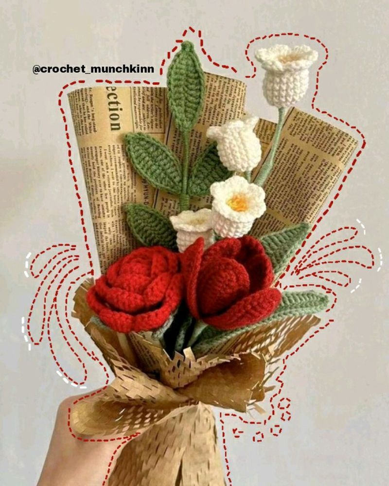 Crochet Rose Bouquet