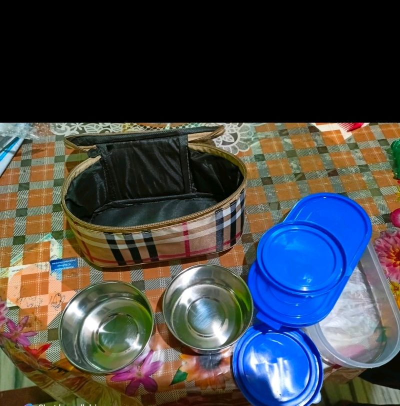 Topware 3 Containers (750ML ) 2 Steel+ 1 Plastic