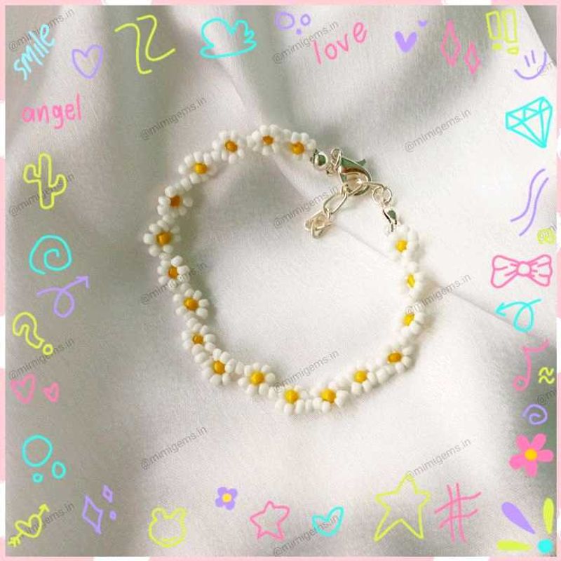 Daisy Beaded Bracelet