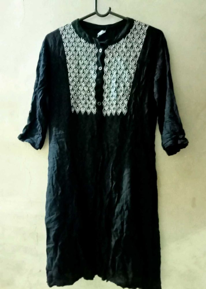 Black Cotton Kurti