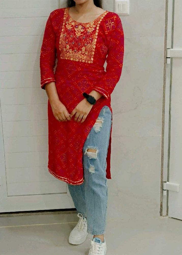 Beautiful Kurti ....Red ♥️♥️♥️