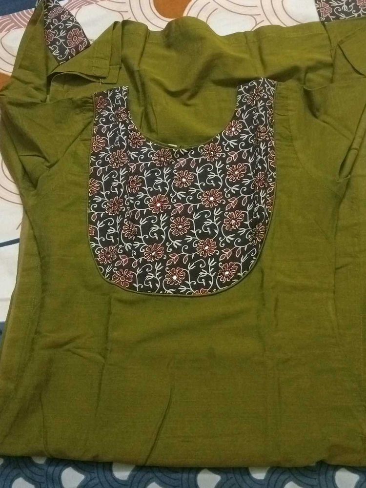 Beautiful Ajrakh Patch Kurta - Small Size