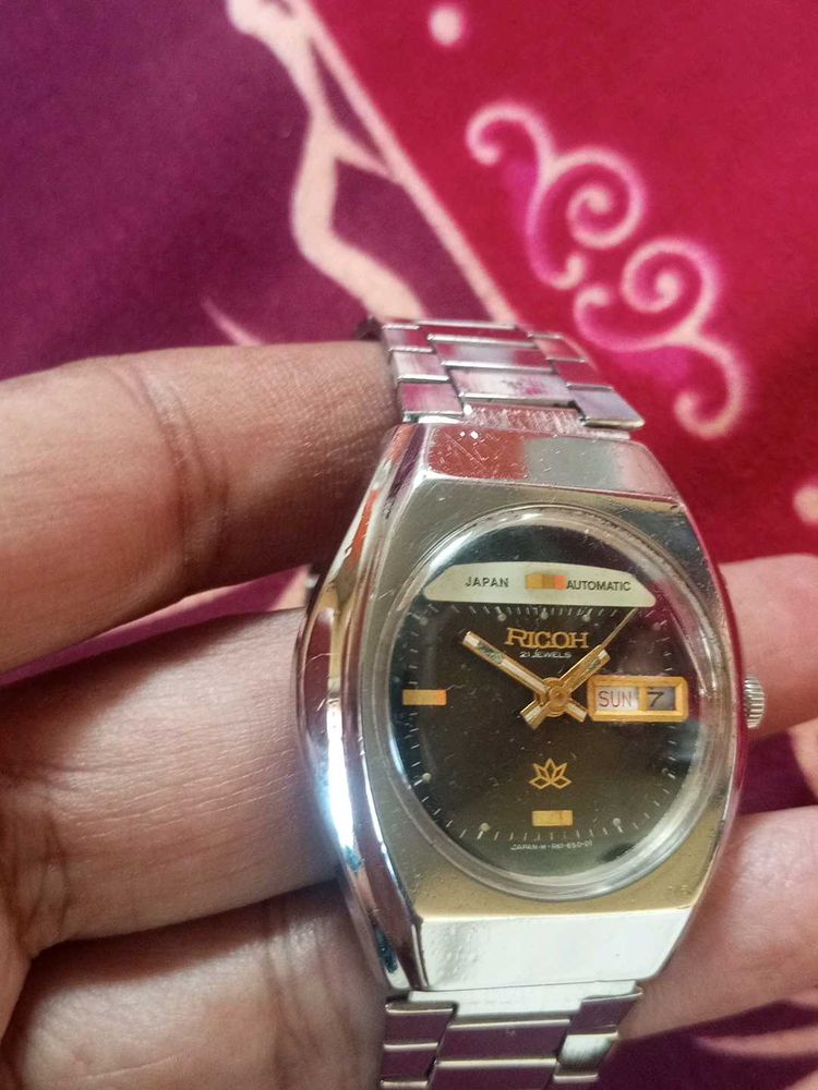 Ricoh Atomatic Watch Vintage Rare Mens