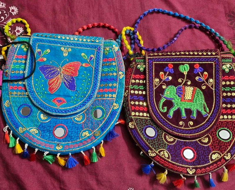 Two Sling bag with mobile pouch