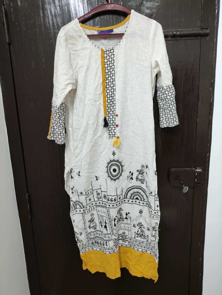 White Printed Kurta