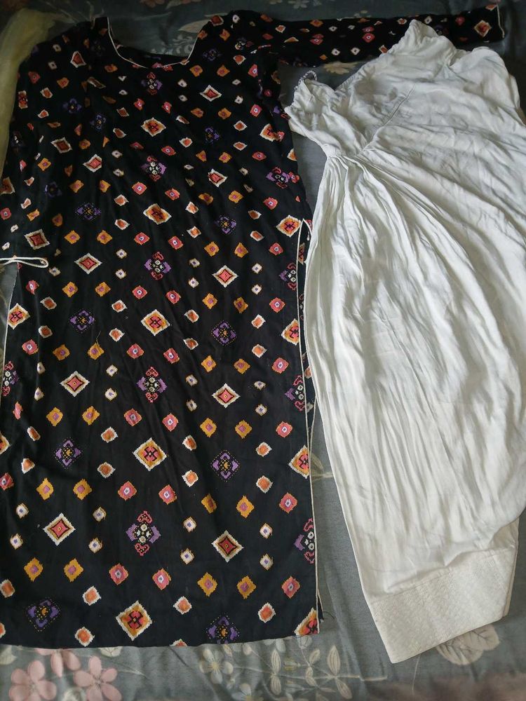 Full Suit Kurti  White  Salwar +duppta
