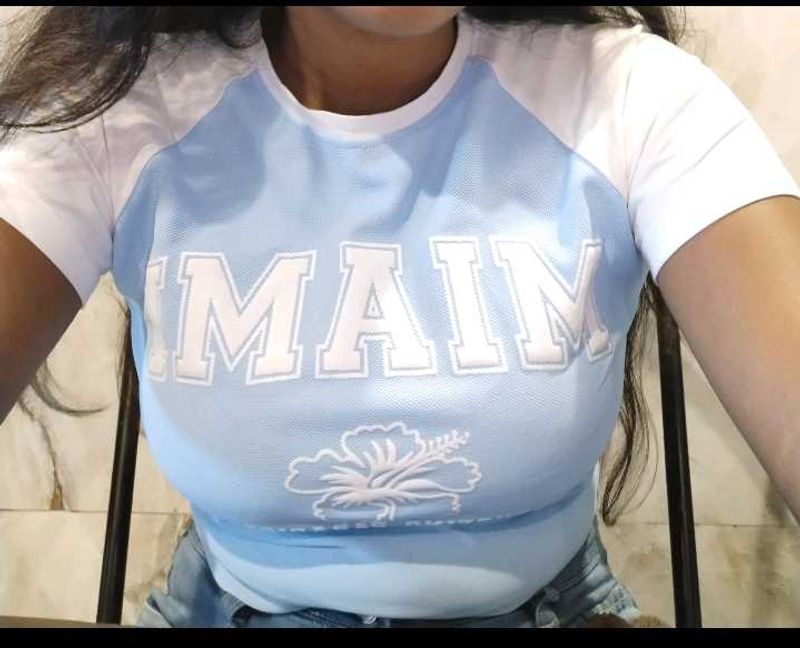 Blue crop tee/top 👕