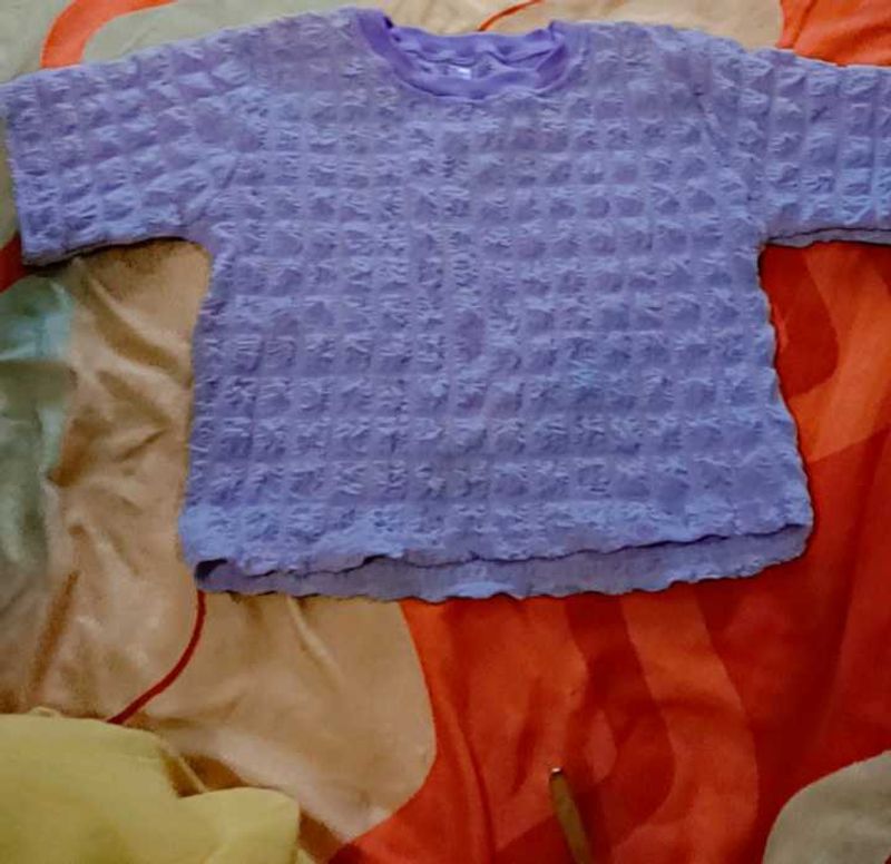 Lavender Textured Knit Top