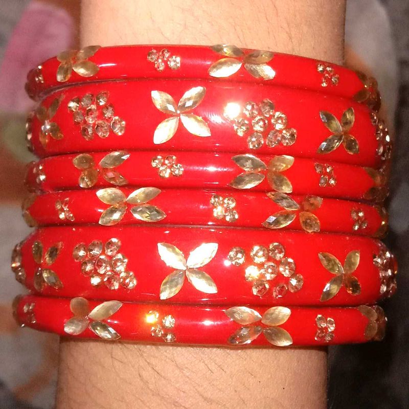Maroon Colour Bangles Ser For Ladies