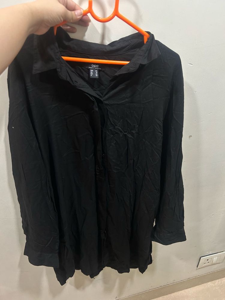 Black Tunic / Long Shirt - Not Worn - Pure Cotton