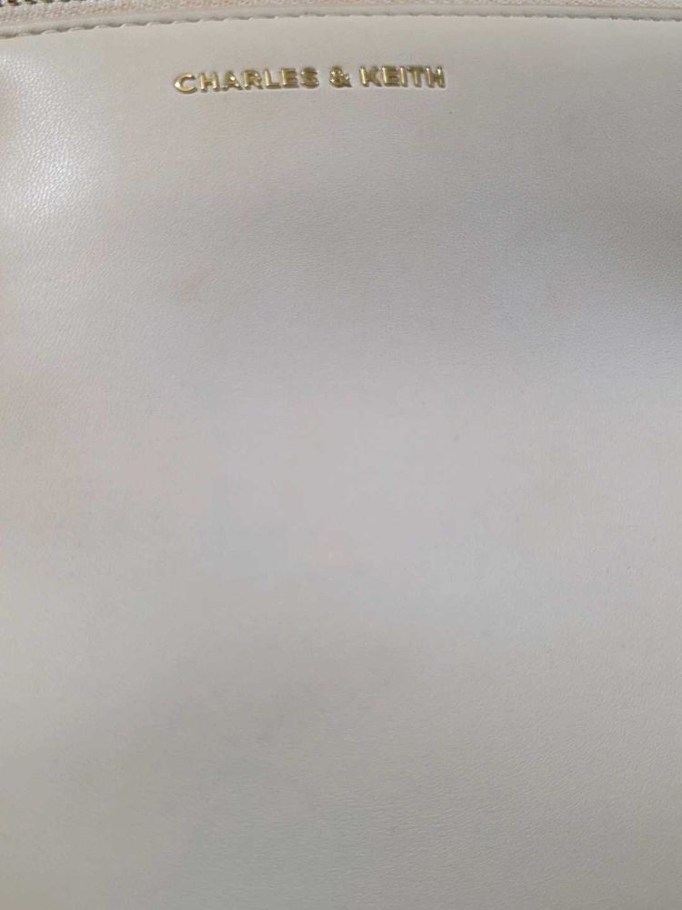 Charles And Keith Offwhite Pouch