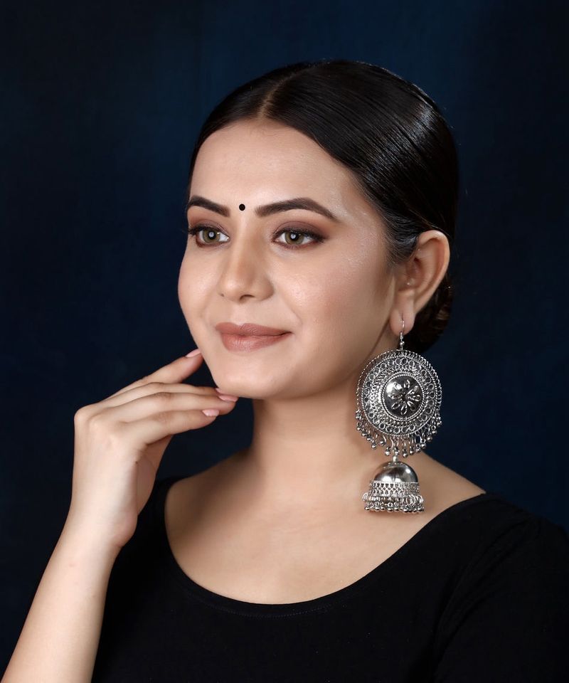 Silver Plated Dome Jhumkas