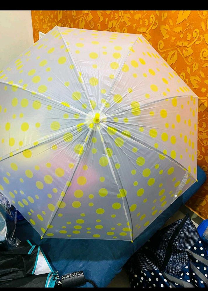 Yellow And Mix Colr Polka Dot Umbrella New With Ta