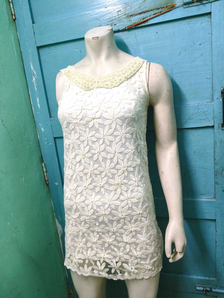 Beded Collar And Embroidery Dress
