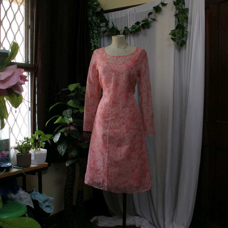 Floral Pink Dress/Kurtha Dress