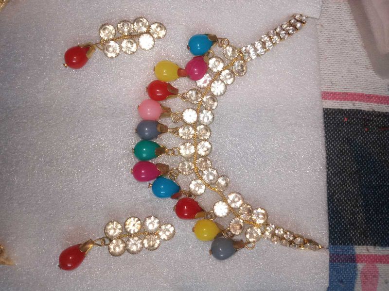 Colorful Crystal Necklace &amp; Earring Set