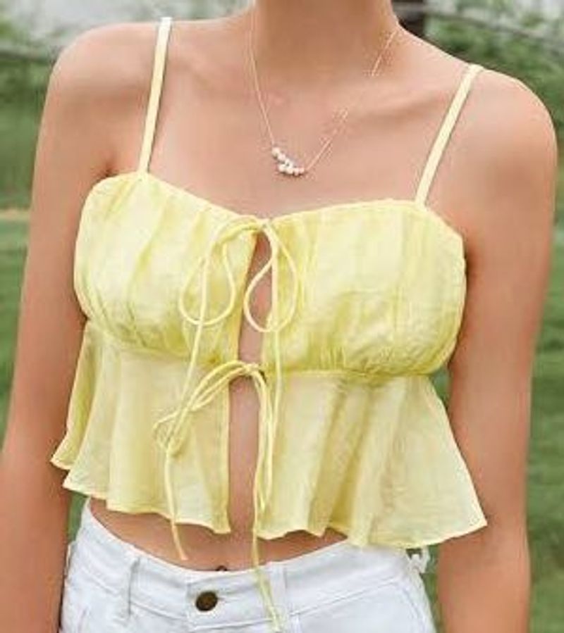 Yellow Tie-Front Cami Top