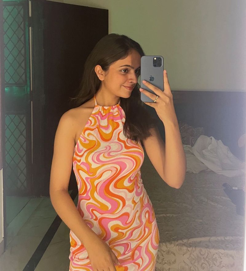 Swirly Halter Dress