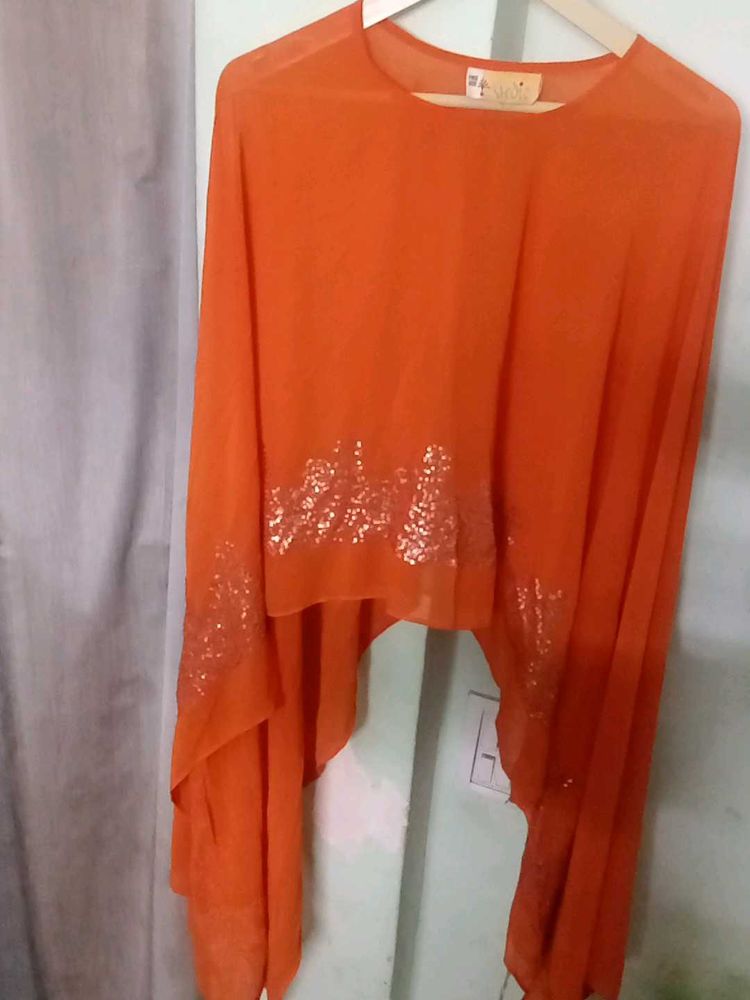 Orange Embellished Top