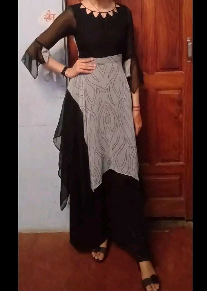 Elegant Black &amp; Grey Tunic Set🤌😩✨️