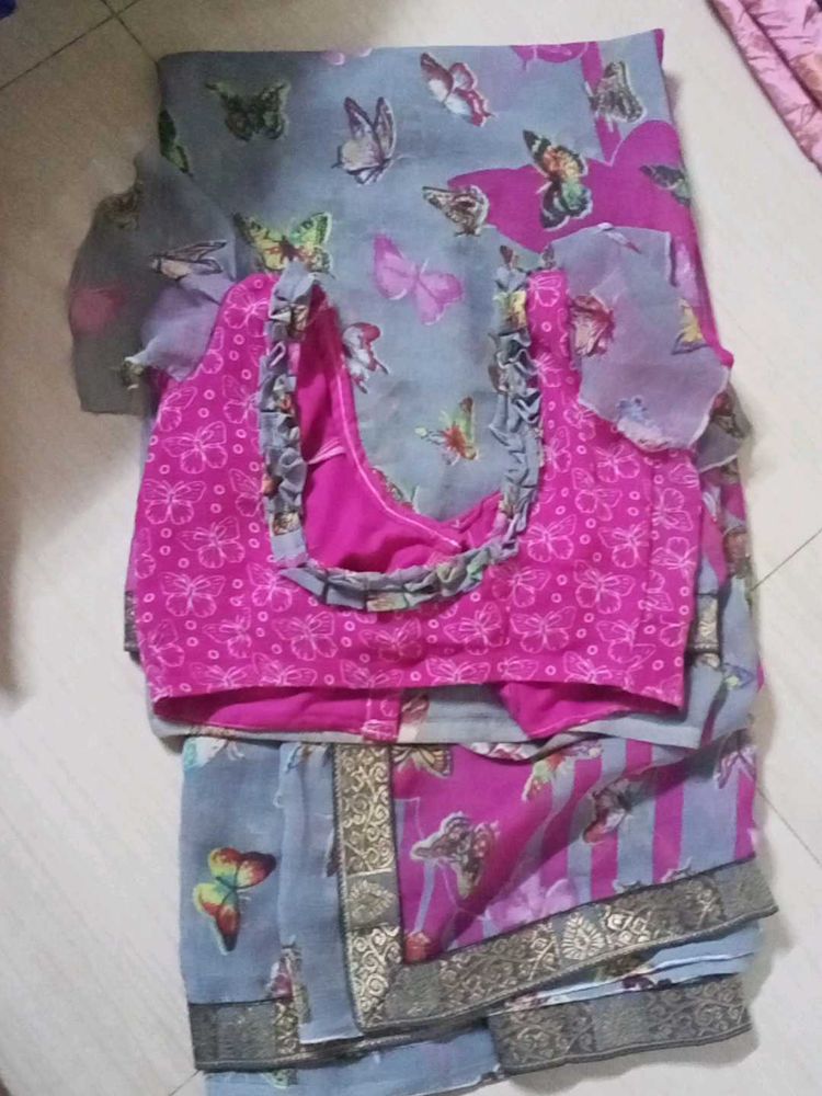 Butterfly Saree with Blouse