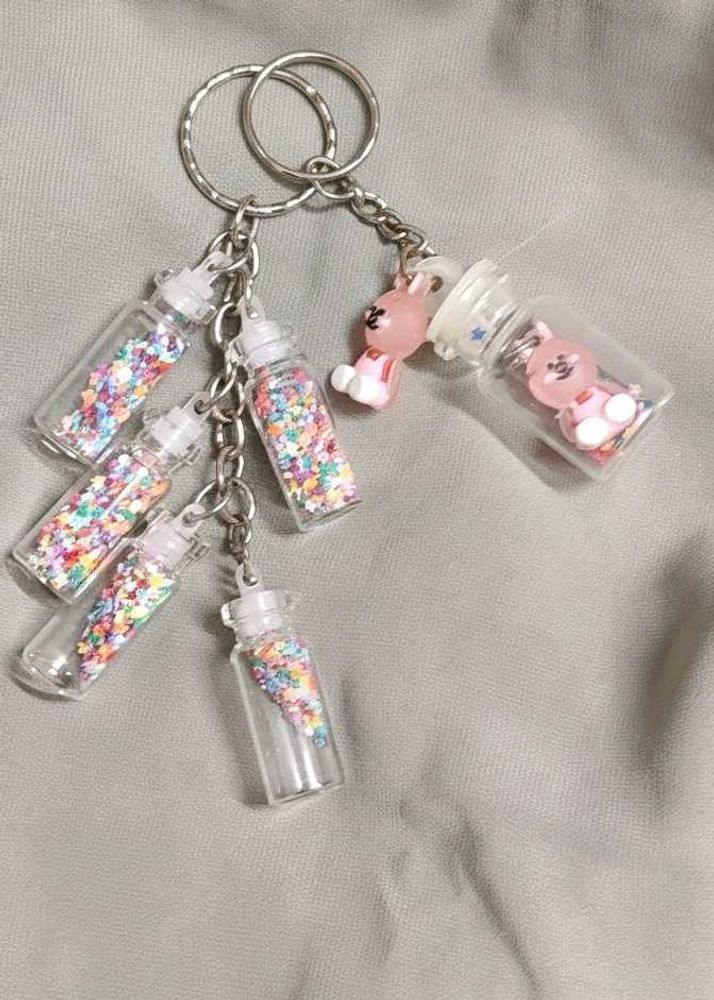 Cute Confetti &amp; Teddy Keychain