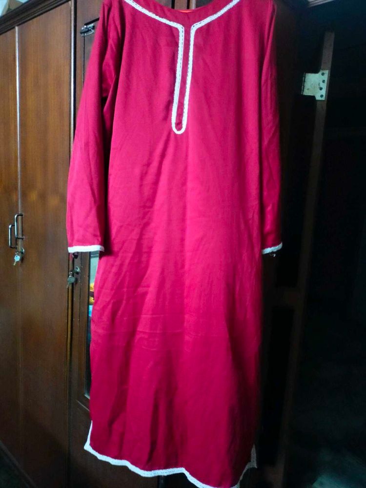 Maroon Colour Kurti Pant Sets.