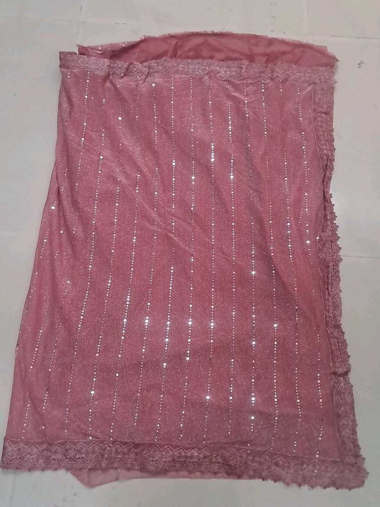 Pink Sequin Dupatta