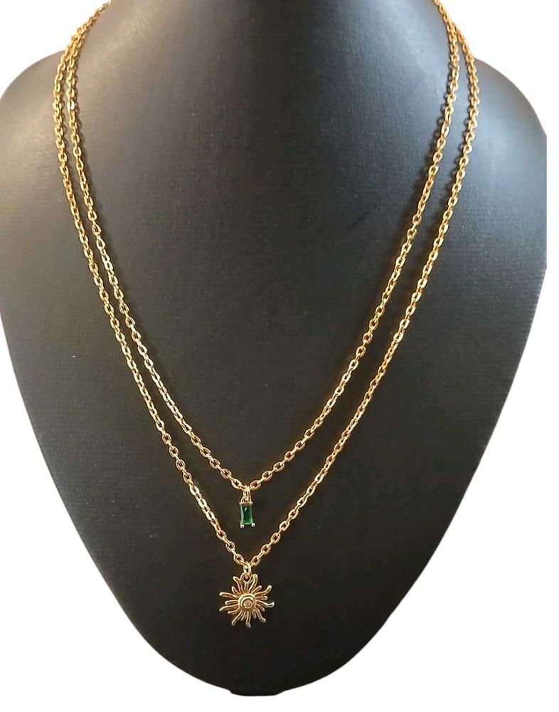 Dual Sun And Topaz Layered Chain