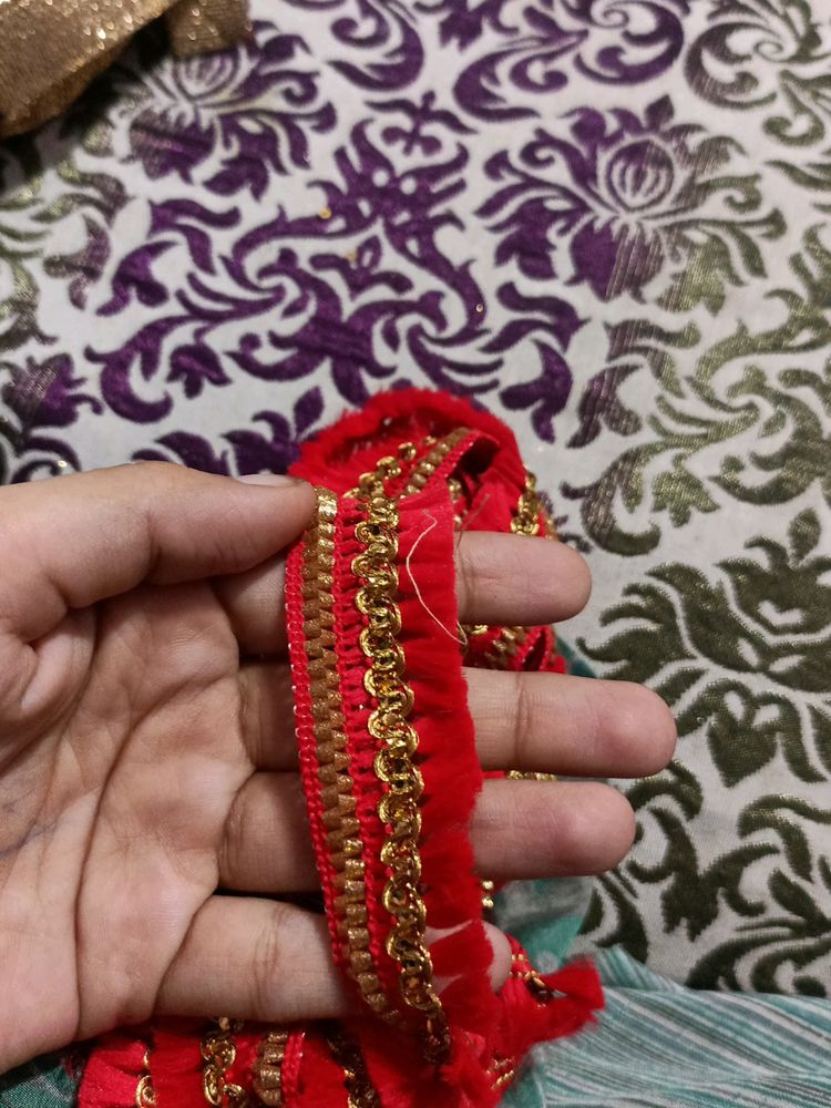 Red Color 7 Meter Lace
