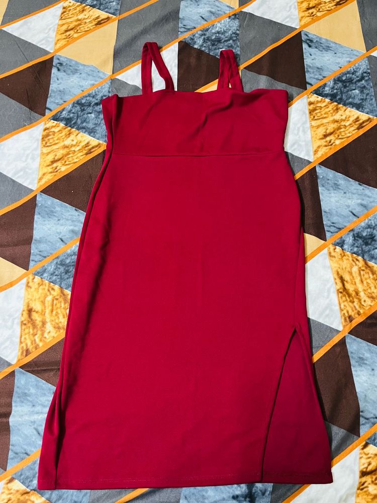 Maroon Body cone Dress 🌹