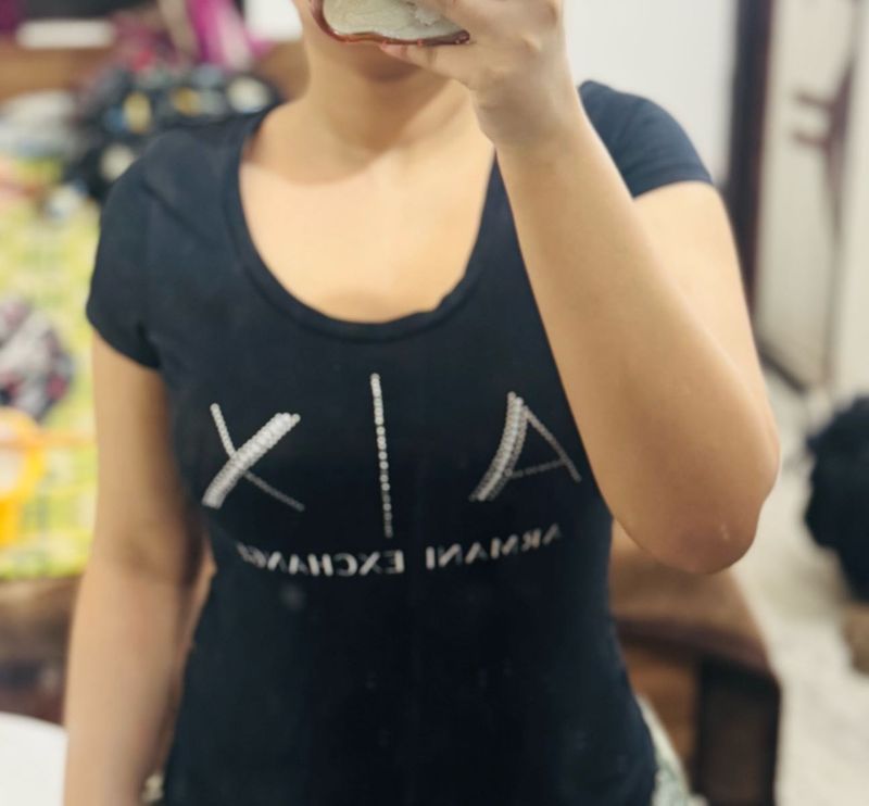 AUTHENTIC ARMANI EXCHANGE BLACK BASIC TOP
