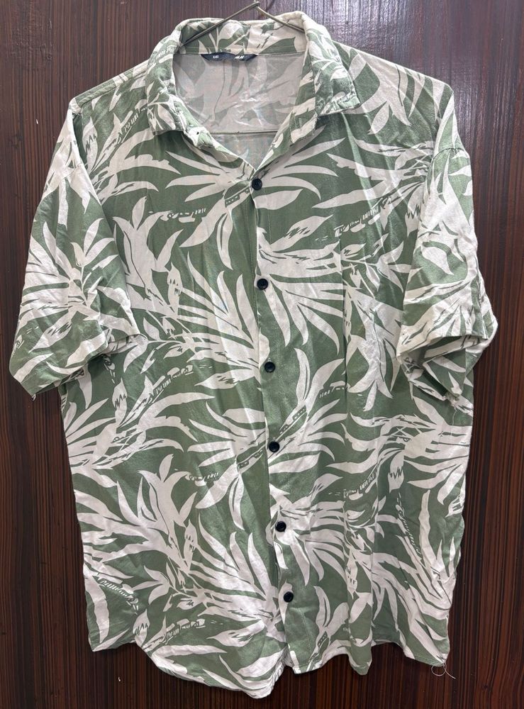 Green Floral half sleeves shirt